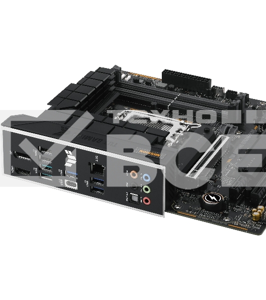 Материнская плата ASUS TUF GAMING B760M-PLUS, LGA 1700, Intel B760, 4xDDR5, 4xSATA, 2xM.2, 1xPCIe 5.0 x16, 1xPCIe 4.0 x4, 1xPCIe x1, 2xUSB-A 3.2 Gen 2, 3xUSB-A 3.2 Gen 1, 2xUSB 2.0, 1xUSB-C 3.2 Gen 2x2, 1x2.5Gb LAN, 5x3.5 мм, 7.1, mATX