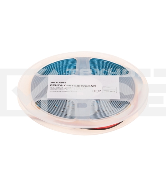 Лента светодиодная 24В, COB 10Вт/м, 384 LED/м, 3000K, 8мм, 5м, IP20 Rexant