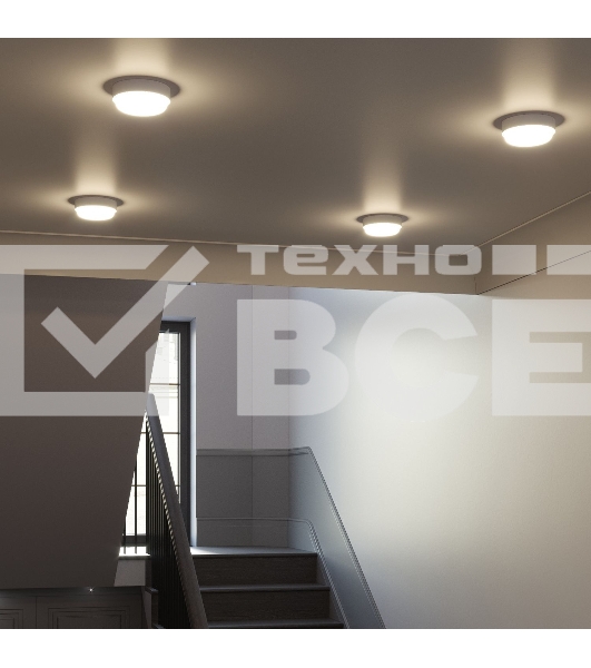 Светильник Gauss ЖКХ 193411208-OAS 8Вт 4000K белый датч.движ.