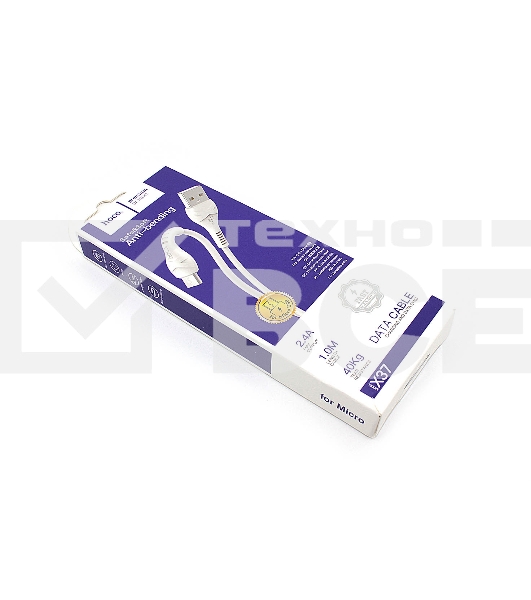 Кабель USB HOCO X37 Cool, USB - Micro USB, 2.4А, 1м, белый