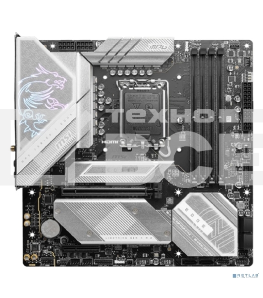 Материнская плата MSI MPG B760M EDGE TI WIFI, LGA 1700, Intel B760, 4xDDR5, 3xM.2, 6xSATA, 3xUSB 3.2 Gen 2, 4xUSB 2.0, 1xUSB Type-C, 1xHDMI, 1xDP, 1xLAN 2.5 Гбит/с, 7.1, Micro-ATX