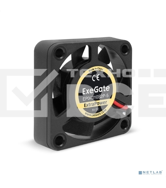 Вентилятор для корпуса ExeGate ExtraPower EP04010S2P-5 черный, 40 мм, 7500 об/мин, 35 дБ, 2 pin