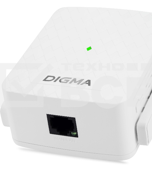 Повторитель беспроводного сигнала Digma D-WR310 (D-WR310V2) N300 Wi-Fi белый