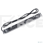 Блок силовых розеток Cabeus, Shuko х 9, вход IEC 320 C14, для шкафов, шнур 2 м, 50х490х50 мм (ВхШхГ), 10А, черный, фото 1