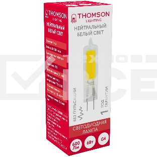 Лампа LED Thomson G4,  капсульная, 6Вт, 4000К, белый нейтральный,  TH-B4202, 1 шт.