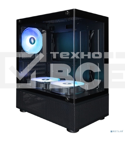 Корпус 1STPLAYER MIKU Mi2-A ARGB Black / mATX / 3x120mm ARGB fans / Mi2-A-BK-2FC7R-1FC7
