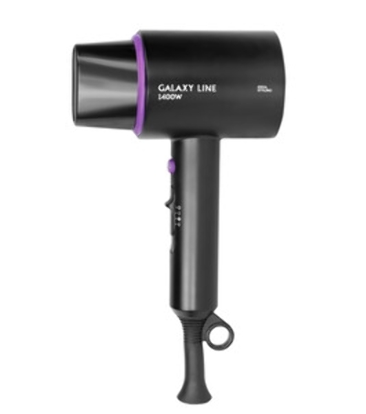 Фен Galaxy Line GL 4346 черный, 1400 Вт, компактный