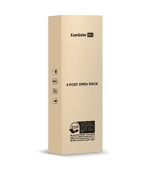 Стойка ExeGate EOR2-42U.1000.BLACK (открытая телекоммуникационная 19', 42U, двухрамная, усиленная, с роликовыми опорами, раздвижная, В2055хШ600х Г(550-790) мм, цвет черный RAL 9004)