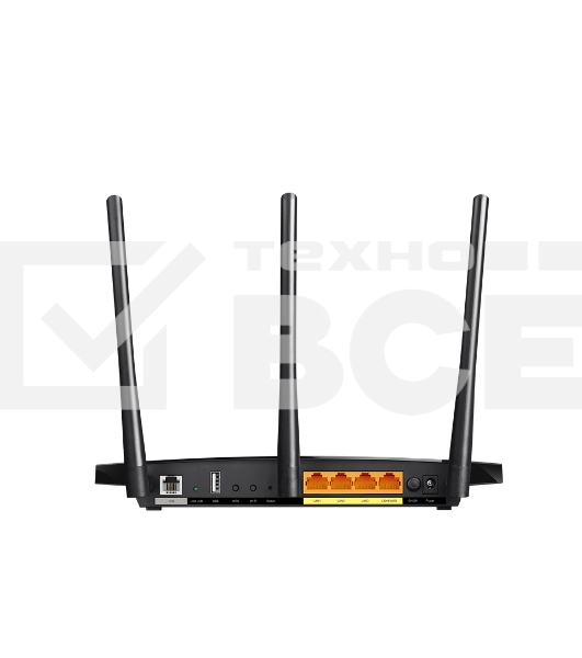 Беспроводный двухдиапазонный TP-Link маршрутизатор с VDSL/ADSL модемом SOHO Archer VR400, 867 Мбит/с + 300 Мбит/с, VDSL2/ADSL2+, Annex A, 4 порта 100 Мбит/с, 1 порт WAN 1000 Мбит/с, 1 порт USB 2.0