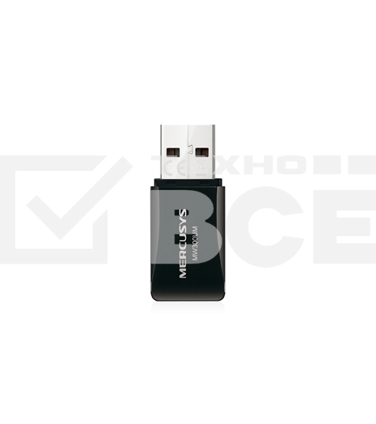 Сетевой адаптер USB2.0 адаптер Mercusys MW300UM, 300Мбит/с, компактный
