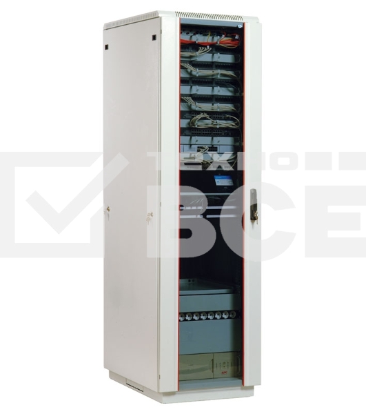 Шкаф коммутационный ЦМО ШТК-М-18.6.8-1ААА 18U 600x820мм пер.дв.стекл задн.дв.стал.лист 2 бок.пан. направл.под закл.гайки 270кг серый