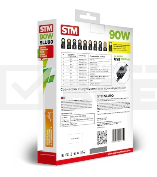 Универсальный адаптер для ноутбуков на 90Ватт/ NB Adapter STM SLU90, 90W, Car adapter