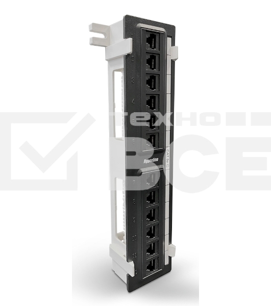 Монтажное оборудование Hyperline PPW-12-8P8C-C5e Патч-панель настенная, 12 портов RJ-45(8P8C), категория 5е, с подставкой