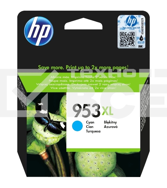 Картридж струйный HP 953XL F6U16AE голубой для HP OJP 8710/8715/8720/8730/8210/8725 (1600стр.)