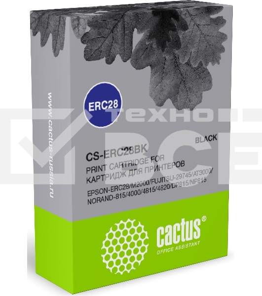 Картридж матричный Cactus CS-ERC28BK ERC28 черный (12.7 мм, 3.1 м) для Epson ERC28/M2000/FUJITSU-29745/AT3000/NORAND-815/4000/4815/4820/DP815/NP815