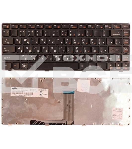 Клавиатура для ноутбука Lenovo Ideapad B470 V470 черная с рамкой