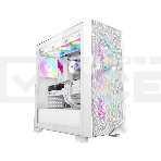 Компьютерный корпус PCCooler C3D510 WH ARGb, Tempered Glass Full Tower, White, TG, 0.7 SPCC, 3x120мм ARGb E-ATX, ATX, mATX, mITX 170/390/410мм 2x2.5