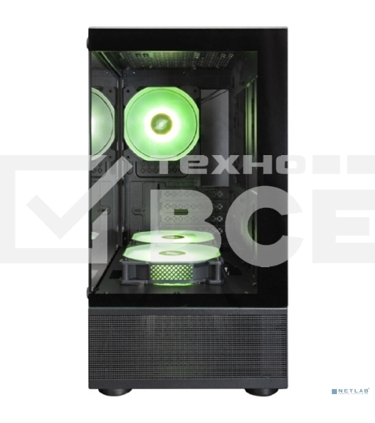 Корпус 1STPLAYER MIKU Mi2-A ARGB Black / mATX / 3x120mm ARGB fans / Mi2-A-BK-2FC7R-1FC7