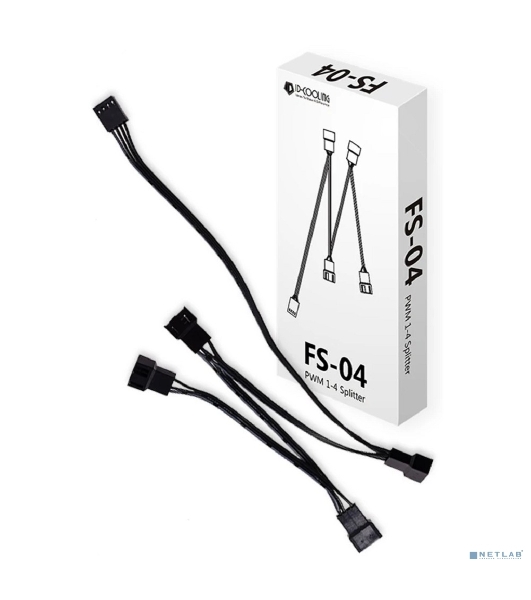 Кабель-разветвитель 1/4 ID-COOLING FS-04 (160шт/кор, 12V, PWM, 4 pin) Retail