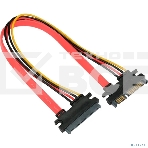 Кабель-удлинитель SATA Cablexpert CC-SATAMF-715-30CM, Sata 7+15pin, 30 см, пакет, фото4