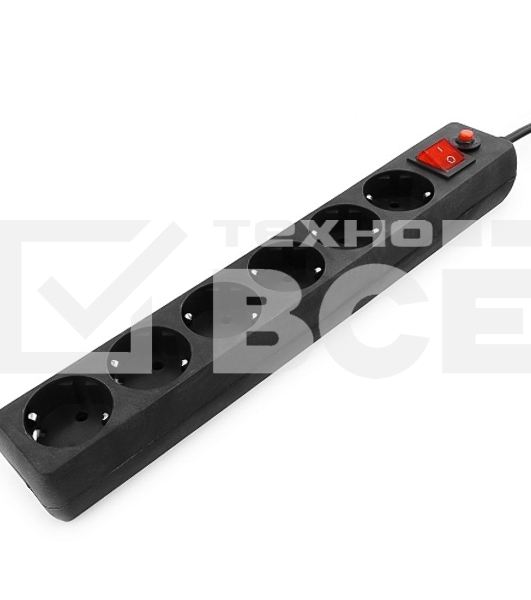 Сетевой фильтр Гарнизон EHB-0 0,5 м 6 розеток черный для UPS