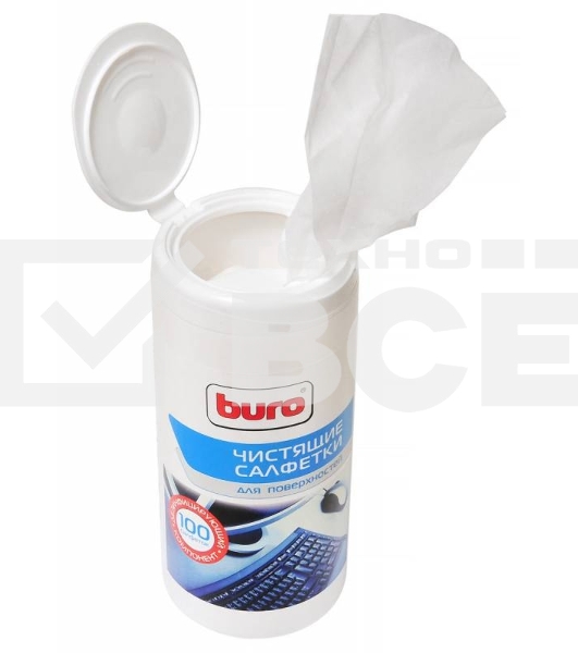 Салфетки Buro BU-Tsurface для поверхностей туба 100шт влажных