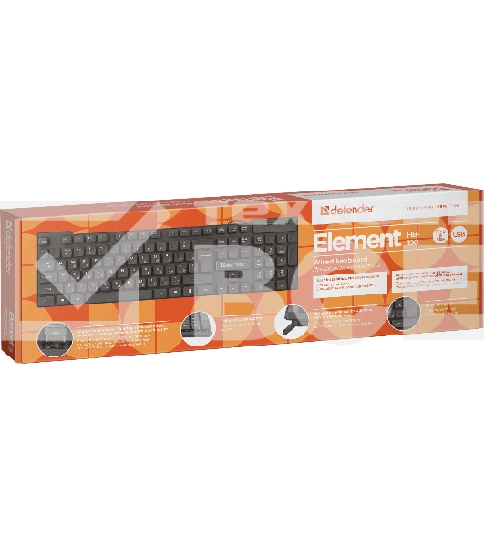 Клавиатура Defender Element HB-190 проводная, USB, черный