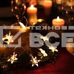Гирлянда светодиодная «Звездочки» 1.5 м, 10 LED, прозрачный ПВХ, цвет свечения теплый белый, 2 х АА (батарейки не в комплекте) NEON-NIGHT, фото3