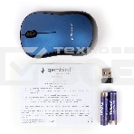 Мышь беспроводная Gembird MUSW-265 синий, 1000 dpi, радиоканал, USB, кнопки - 3, фото3