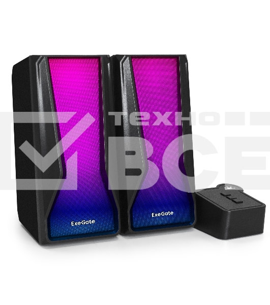 Акустическая система 2.0 ExeGate EX289687RUS Accord 230 (питание USB,Bluetooth, 2х3Вт (6Вт RMS), 60-20000Гц, цвет черный, RGB подсветка)