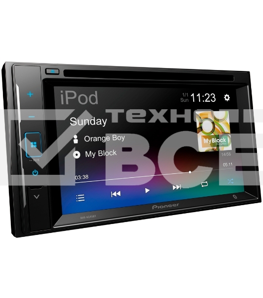 Автомагнитола Pioneer AVH-A245BT, 2 DIN, 6.2', CD, Bluetooth, USB Type-A, AUX, пульт ДУ
