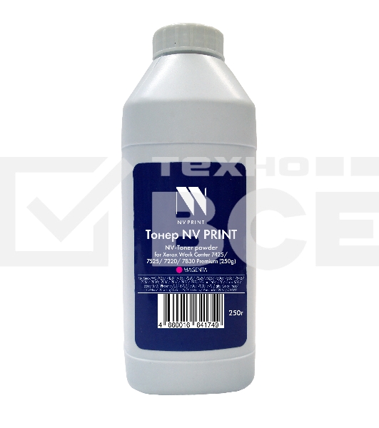 Тонер + девелопер NVP для Xerox WorkCenter 7425, 7525, 7220, 7830 Premium (250г) Magenta. WC 7425, 7428, 7435; WC 7220, 7225; WC 7525, 7530, 7535, 7545, 7556, 7830, 7835, 7845, 7855, 7970; Color C60, С70; Color 550, 560, 570; Phaser 7800; Phaser 6700; 700