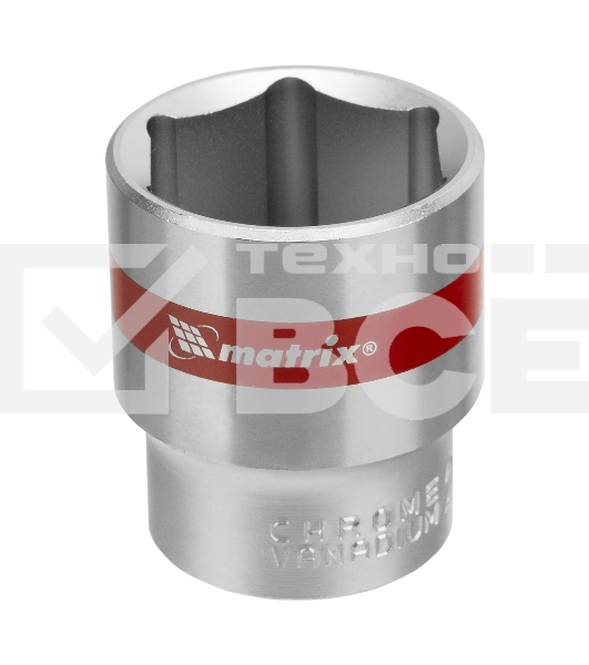Головка MATRIX 13127торцевая 27мм 6-гранная crv под квадрат 1/2'' хромированная