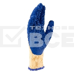 Перчатки трикотажные, полиэфирные, латексное рельефное покрытие, размер 9 Сибртех, фото3