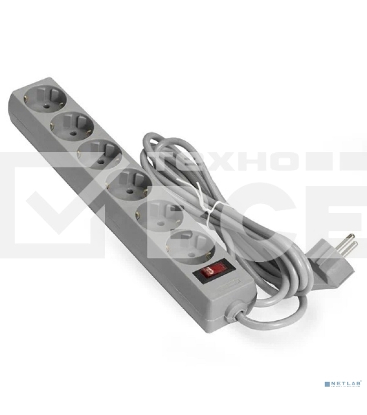 Сетевой фильтр ExeGate EX119394RUS SP-6-5G (6 розеток, 5м, евровилка, серый)