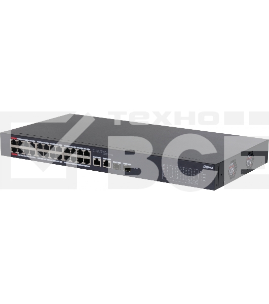 Коммутатор Dahua DH-CS4226-24ET-375 (L2) 24x100Мбит/с 2xКомбо (1000BASE-T/SFP) 2SFP 24PoE 375W управляемый