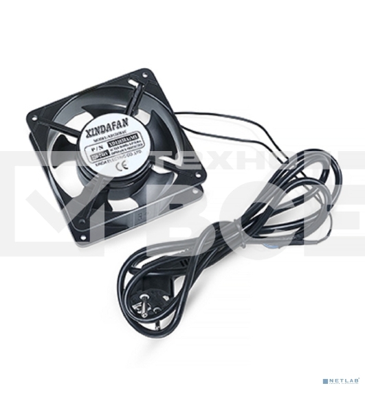 Вентиляторный модуль Cabeus, 220V, 1U, 38х120х120 мм (ВхШхГ), вентиляторов: 1, поток: 150 м3/ч, для настенных шкафов серии SH-05F, черный