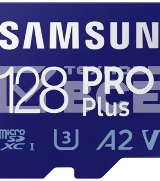Флеш карта microSDXC 128GB Samsung PRO Plus Class 10, A2, V30, UHS-I (U3), W 130 МБ/с, R 180 МБ/с, <MB-MD128SA/KR> адаптер на SD