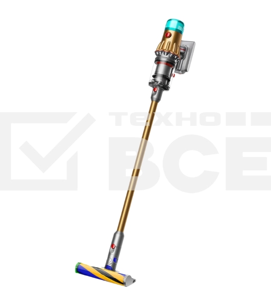 Пылесос вертикальный Dyson SV46 V12 Detect Slim Absolute золотистый/серебристый, питание от аккумулятора, 150 Вт, уборка сухая, пылесборник 0.35 л, работа от АКБ max 60 мин
