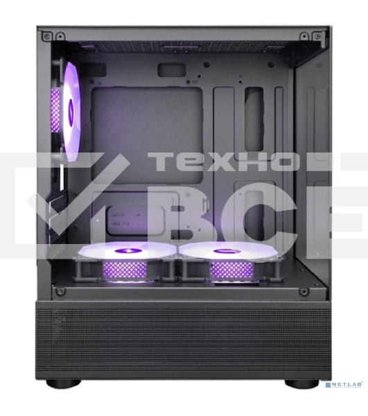 Корпус 1STPLAYER MIKU Mi2-A ARGB Black / mATX / 3x120mm ARGB fans / Mi2-A-BK-2FC7R-1FC7