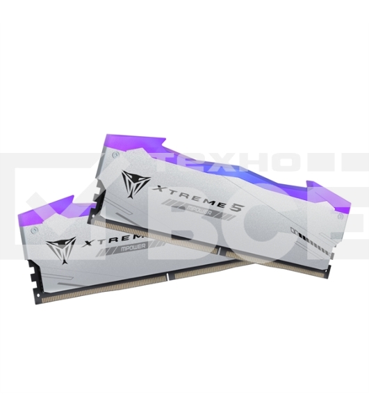 Оперативная память Patriot Viper Xtreme 5, DDR5, 32Gb (2x16Gb), 8000MHz, CL38, с радиаторами, RGB, серебристый