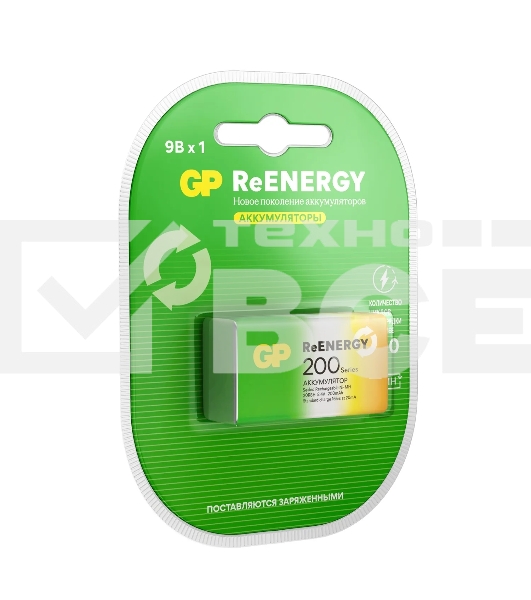 Аккумулятор GP 20R8H 9V Крона 9V NiMH 200mAh (1шт)