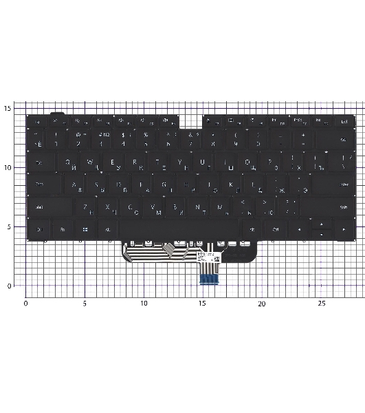 Клавиатура для ноутбука Huawei matebook D14 черная с подсветкой