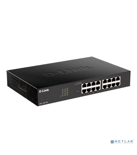 Коммутатор D-Link DGS-1100-16V2/A1A,L2 Smart Switch with 16 10/100/1000Base-T ports8K Mac address, 802.3x Flow Control, 802.3ad Link Aggregation, Port Mirroring, 128 of 802.1Q VLAN, VID range 1-4094, Loopback