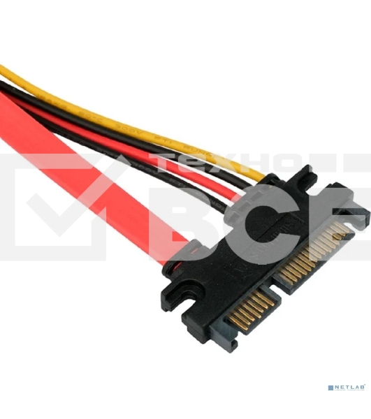 Кабель-удлинитель SATA Cablexpert CC-SATAMF-715-30CM, Sata 7+15pin, 30 см, пакет
