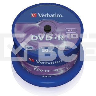 Диск DVD+R Verbatim 4.7Gb 16x Cake Box (50шт) (43550)
