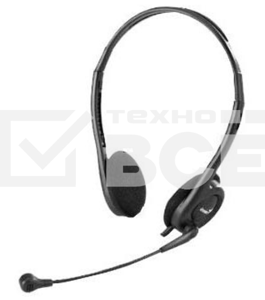 Гарнитура проводная с микрофоном Genius HS-200C черный