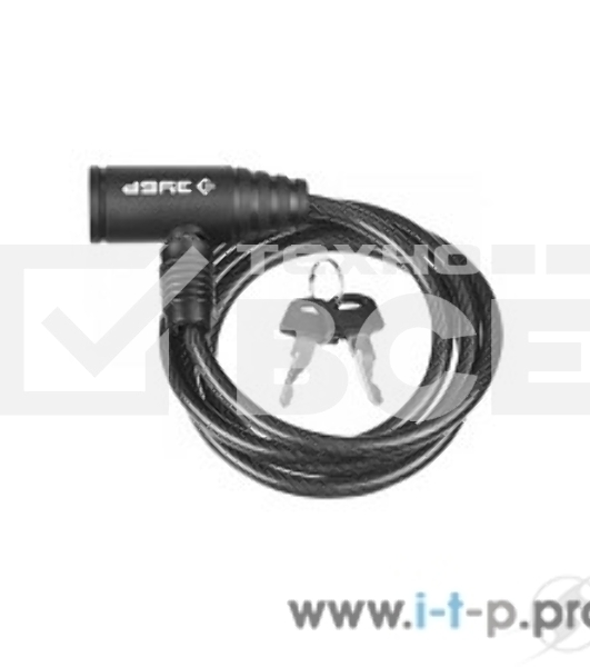 Замок тросовый ЗУБР Стандарт, 2 ключа в комплекте, длина троса 950мм, d 6мм 37269-95