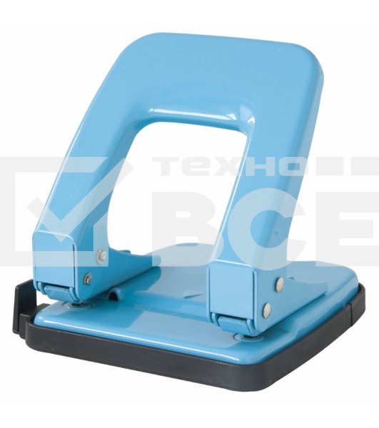 Дырокол Deli E0138, до 35 листов, металл ассорти, отверстий: 2, с линейкой