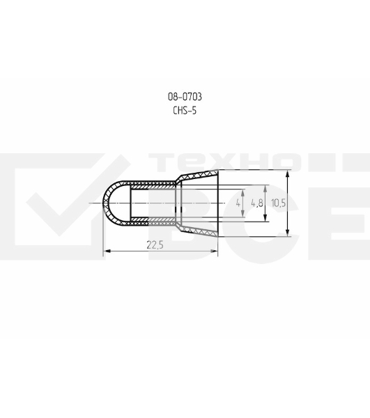 Концевая изолированная заглушка КИЗ-5, ø 4,0 мм (2,5-5,5 мм²) Rexant